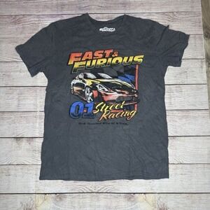 Fast & Furious Shirt Size M Mens 01‎ Street Racing Movie Tee T-shirt Gray Large